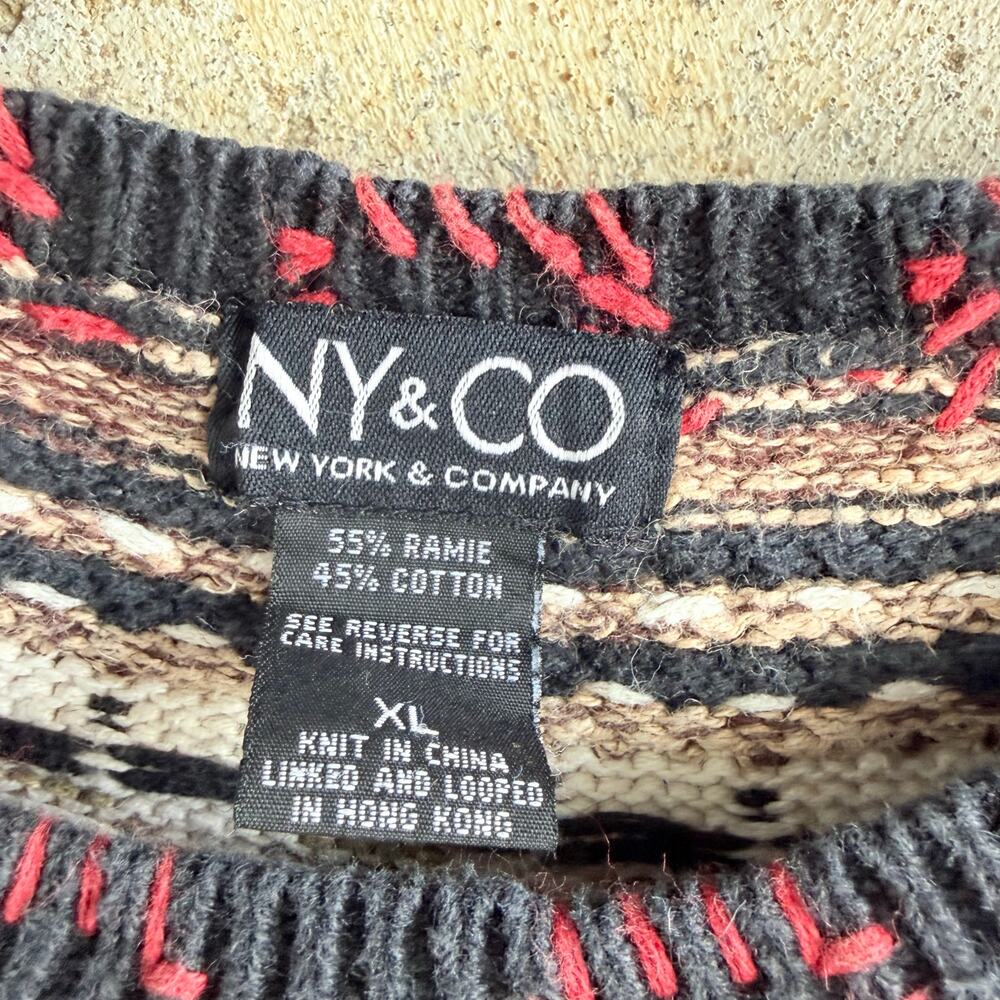 Vtg Sweater Fair Isle Floral Nordic Knit Womens XL Cottagecore Cozy Pullover - Picture 5 of 7